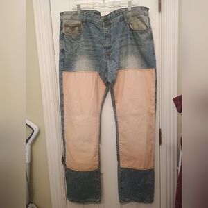 Rocawear Blue and Cream Relaxed Jeans  Men's 40x33 Rare Vintage